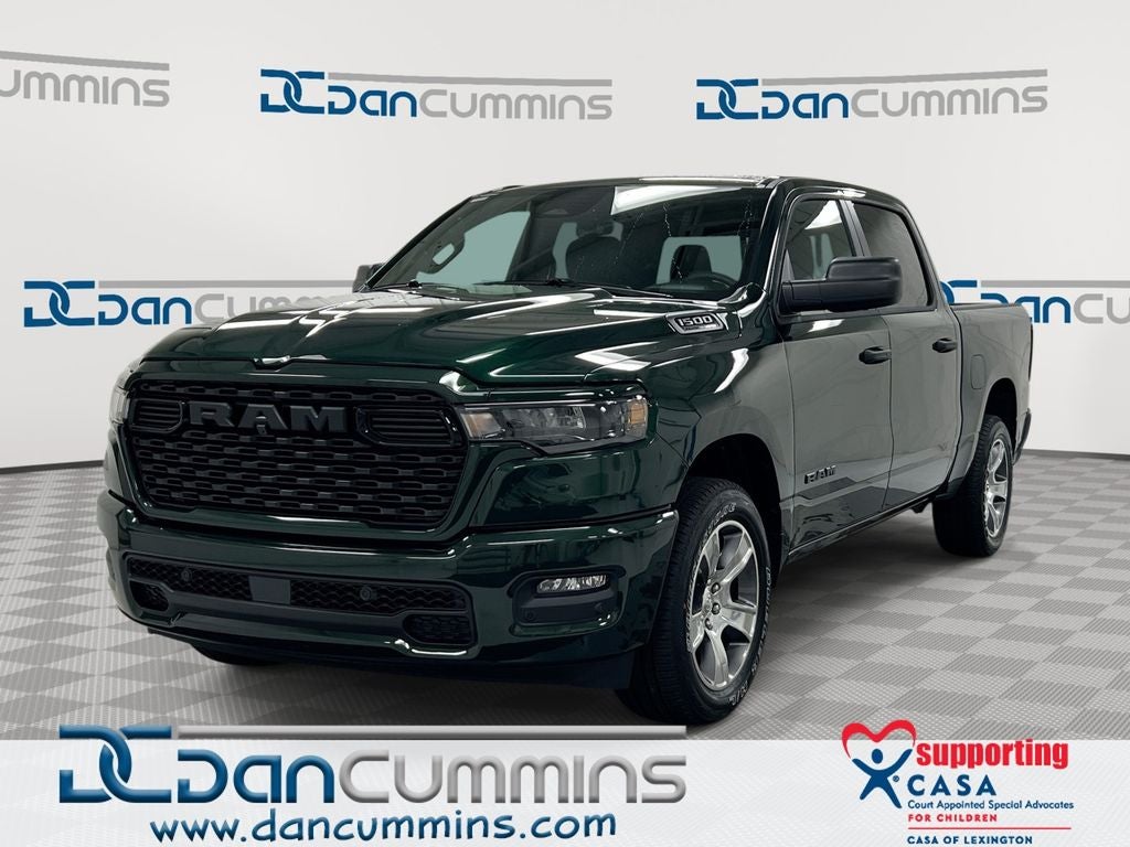 2026 RAM 1500 Express in Serrano-Green Metallic Exterior Paint — front three-quarter view