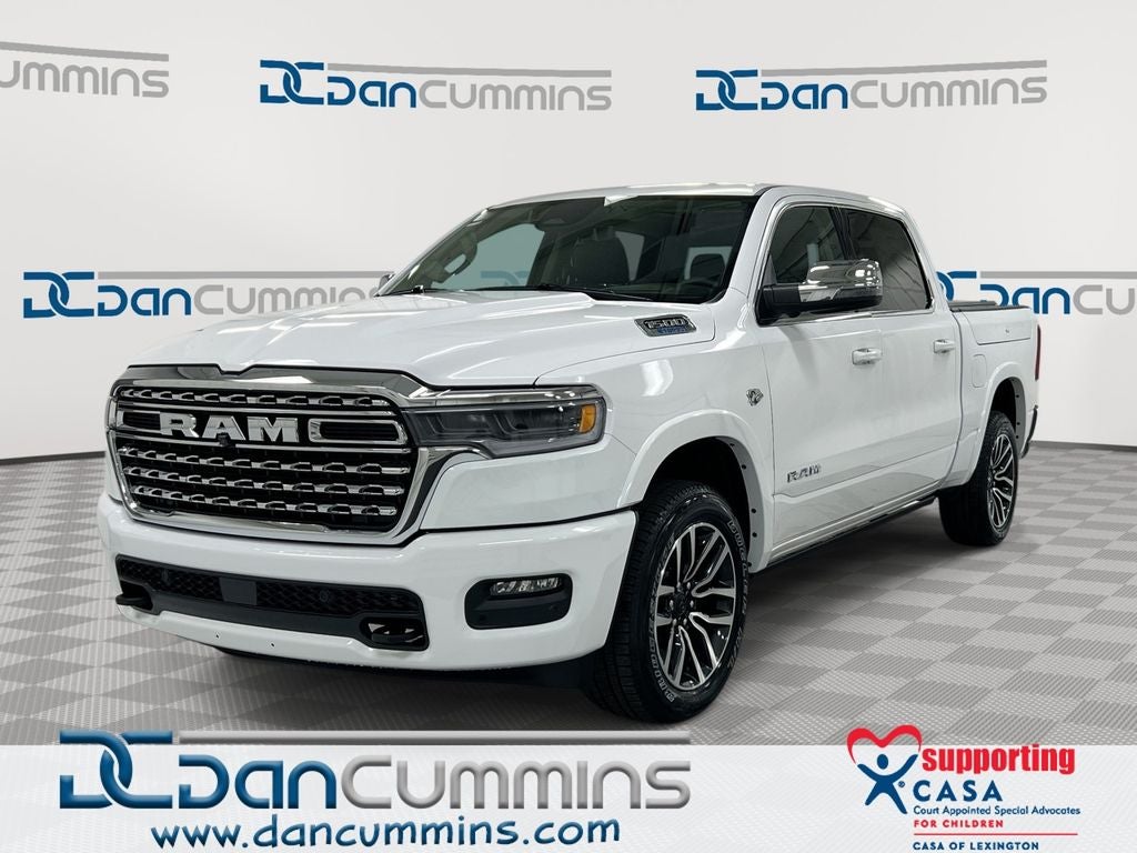 2026 RAM 1500 Limited in Bright White Clear-Coat Exterior Paint — front three-quarter view