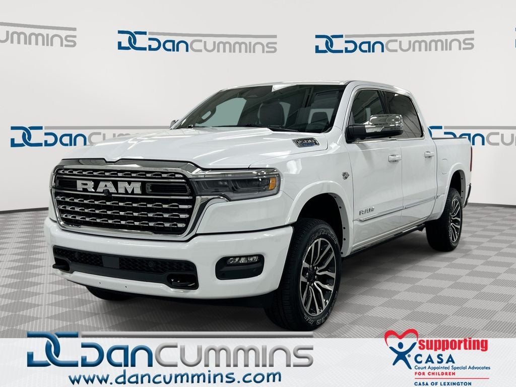 2026 RAM 1500 Limited in Bright White Clear-Coat Exterior Paint — front three-quarter view