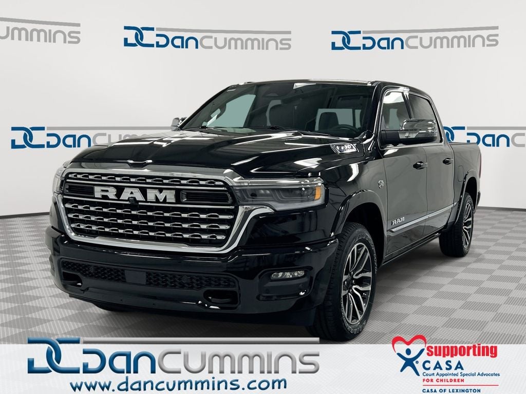 2026 RAM 1500 Limited in Diamond Black Crystal Pearl-Coat Exterior Paint — front three-quarter view