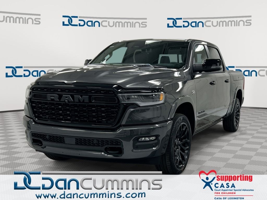 2026 RAM 1500 Limited in Granite Crystal Metallic Clear-Coat Exterior Paint — front three-quarter view