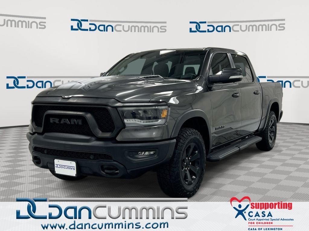 2021 RAM 1500 Rebel in Granite Crystal Metallic Clearcoat — front three-quarter view