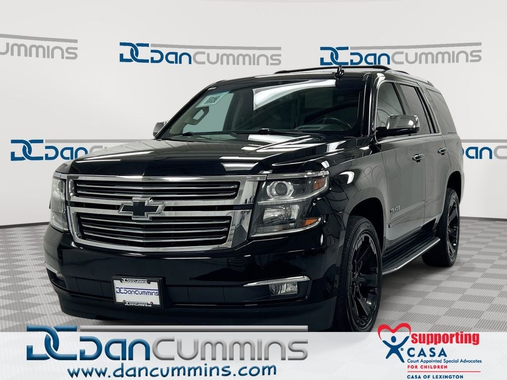 2019 Chevrolet Tahoe Premier in Black — front three-quarter view