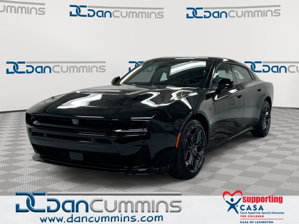 2026 Dodge Charger R/T in Diamond Black Crystal Pearlcoat — front three-quarter view