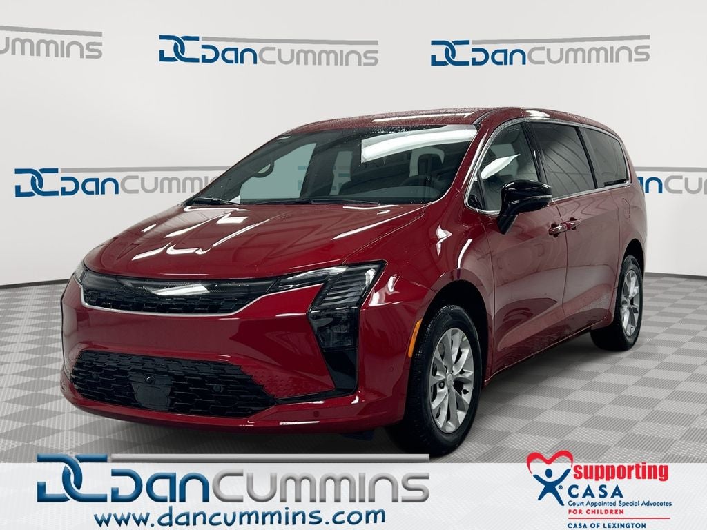 2027 Chrysler Pacifica Select in Red Hot Pearl-Coat Exterior Paint — front three-quarter view