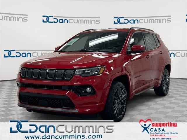 2022 Jeep Compass Limited in Redline Pearlcoat — front three-quarter view