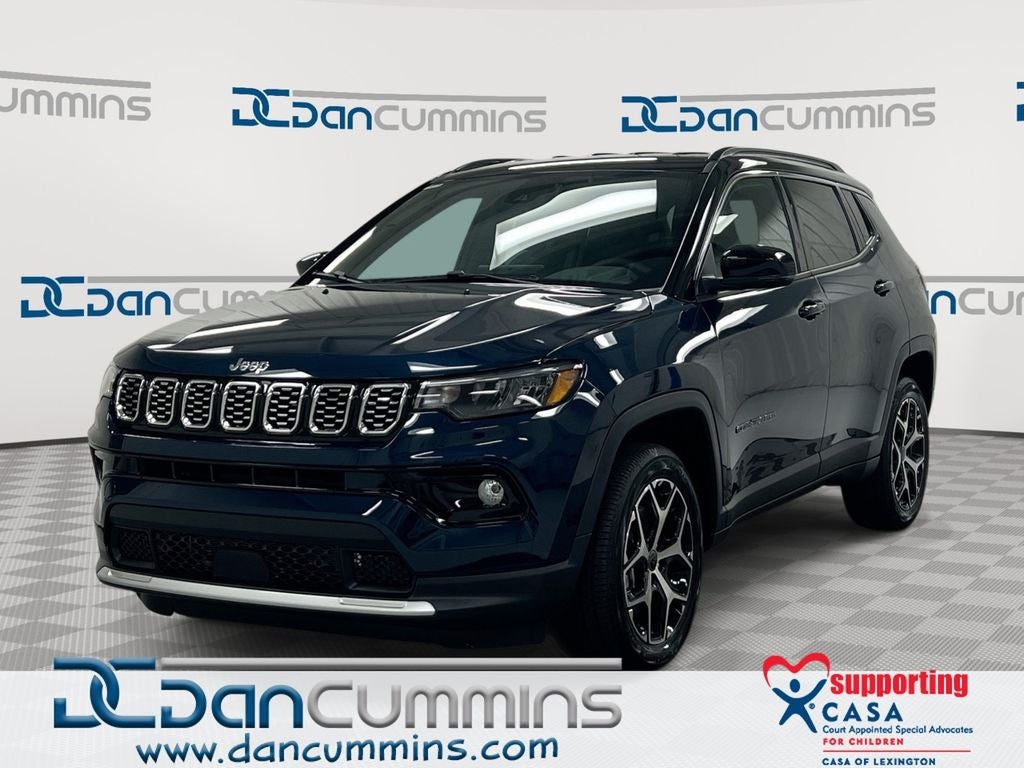 2026 Jeep Compass Limited in Fathom Blue Pearl-Coat Exterior Paint — front three-quarter view