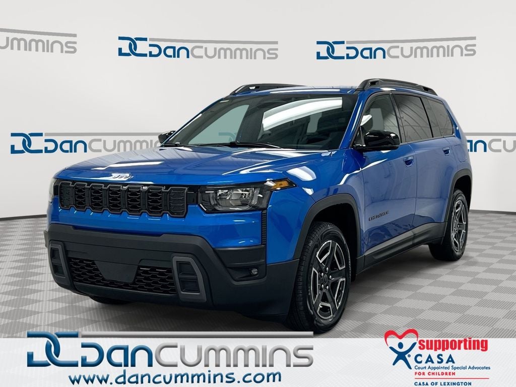 2026 Jeep Cherokee Limited in Hydro Blue Pearl-Coat Exterior Paint — front three-quarter view
