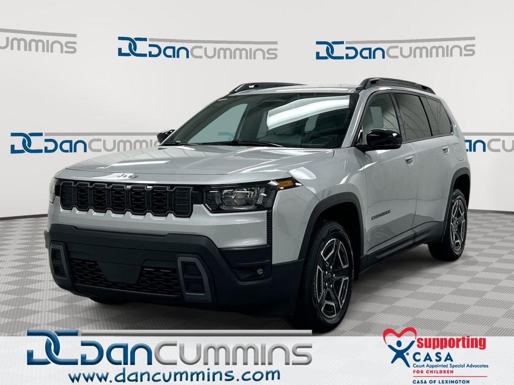 2026 Jeep Cherokee Limited in Silver Zynith Clear-Coat Exterior Paint — front three-quarter view