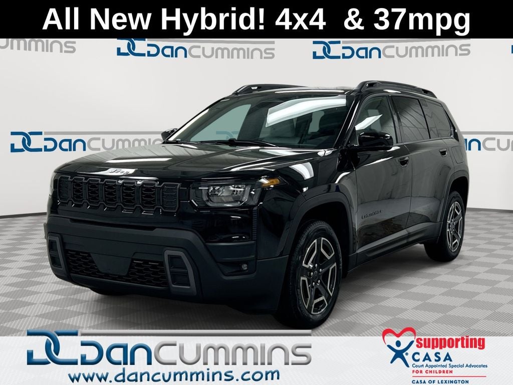 2026 Jeep Cherokee Limited in Diamond Black Crystal Pearl-Coat Exterior Paint — front three-quarter view