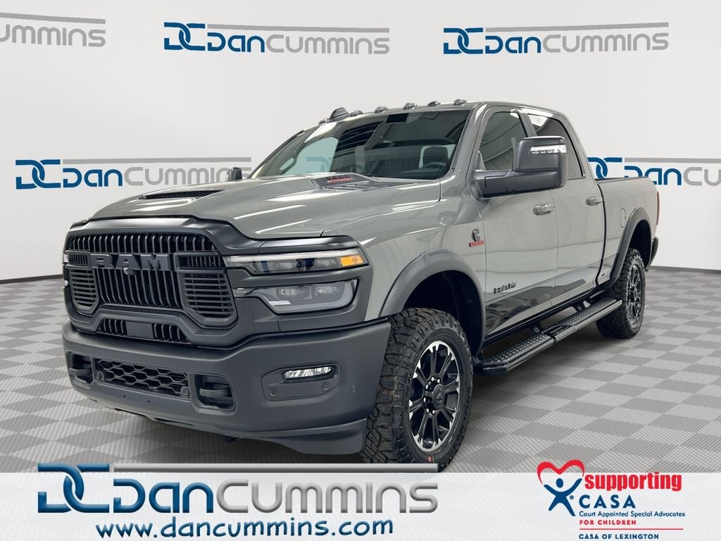 2026 RAM 2500 Rebel in Ceramic Gray Clear-Coat Exterior Paint — front three-quarter view