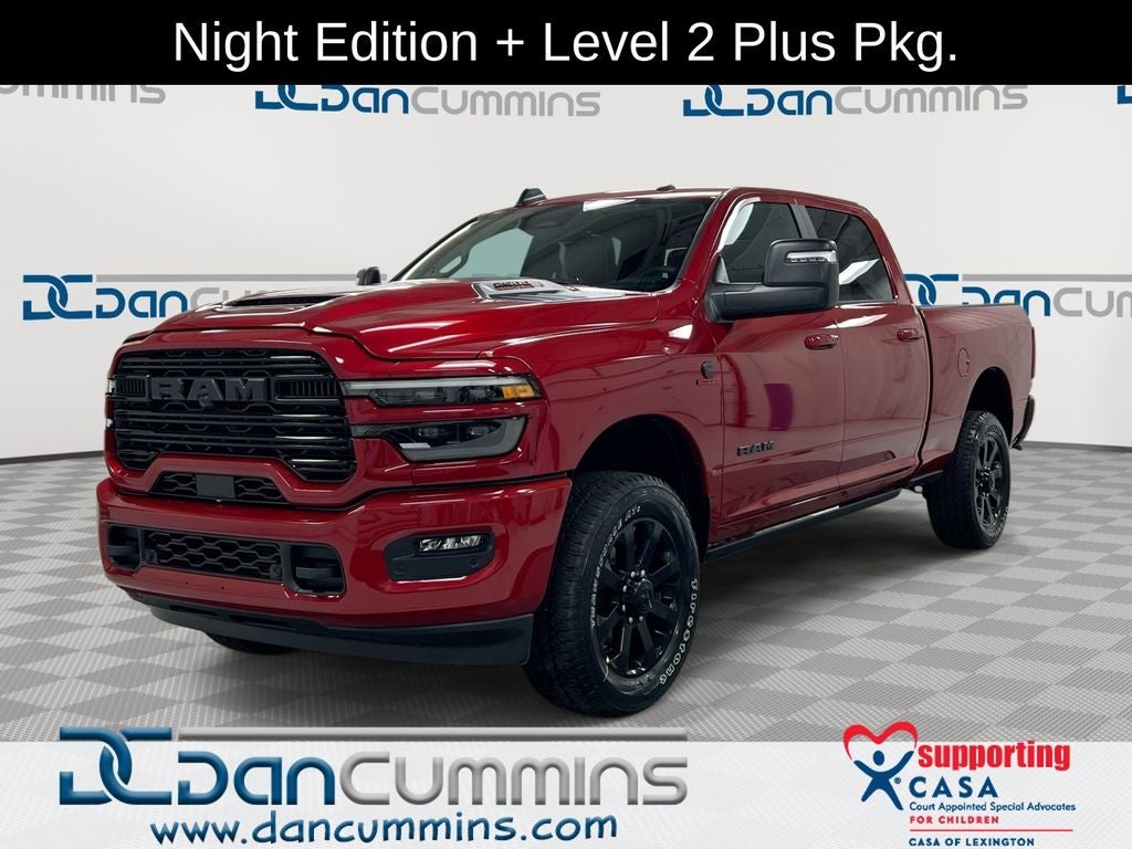 2026 RAM 2500 Laramie in Molten Red Pearl-Coat Exterior Paint — front three-quarter view