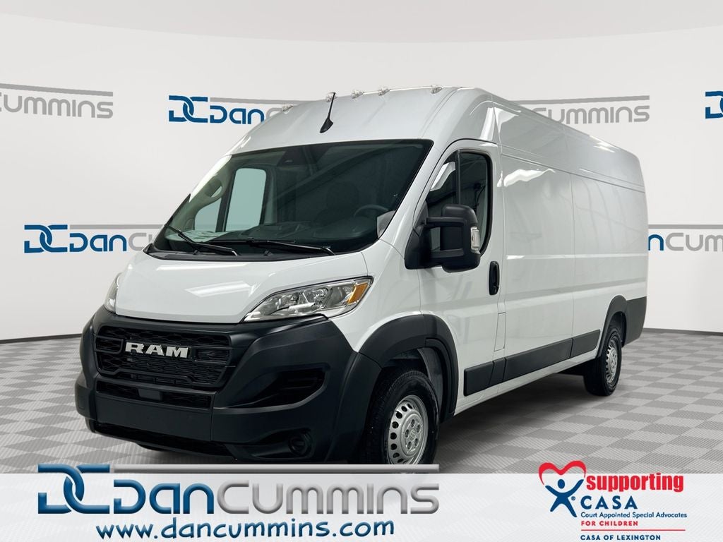 2026 RAM ProMaster 3500 High Roof in Bright White Clear-Coat Exterior Paint — front three-quarter view