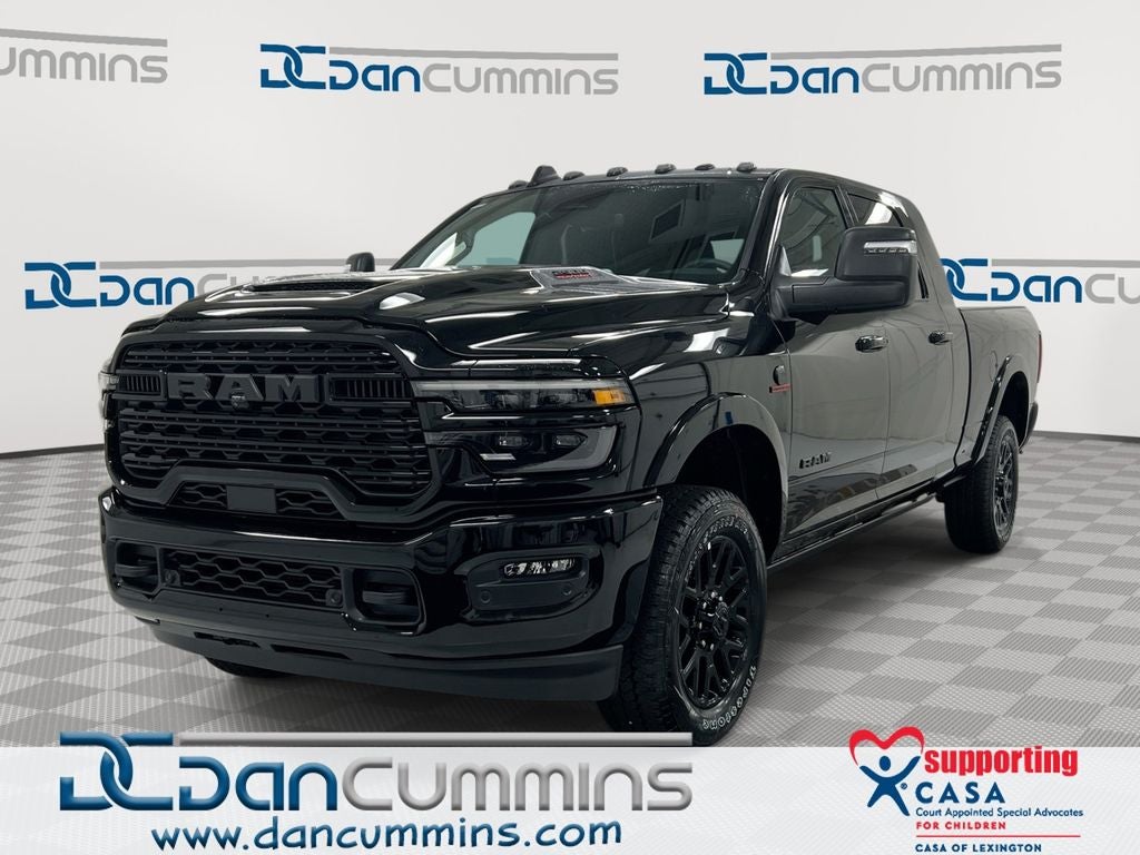 2026 RAM 2500 Limited in Diamond Black Crystal Pearl-Coat Exterior Paint — front three-quarter view