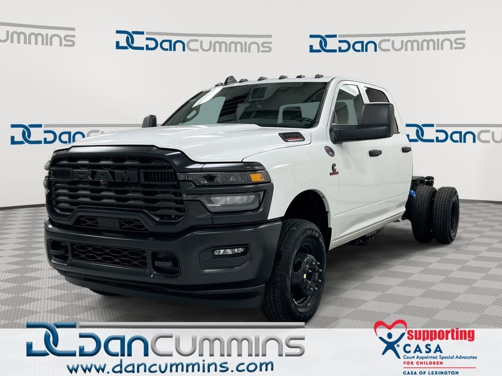 2026 RAM 3500 Tradesman in Bright White Clear-Coat Exterior Paint — front three-quarter view