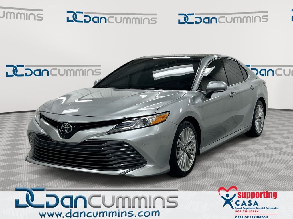 2018 Toyota Camry XLE in Celestial Silver Metallic — front three-quarter view