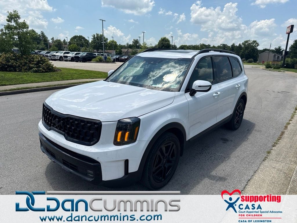 2024 Kia Telluride SX-Prestige X-Line in Glacial White Pearl — front three-quarter view