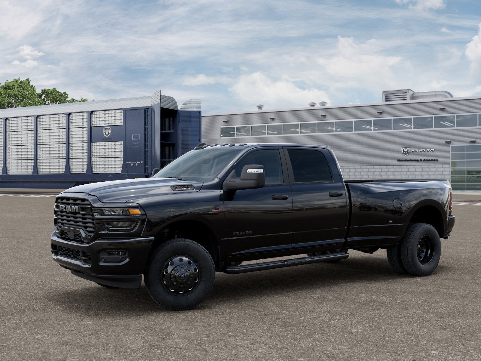 2026 RAM 3500 Big Horn in Diamond Black Crystal Pearl-Coat Exterior Paint — front three-quarter view