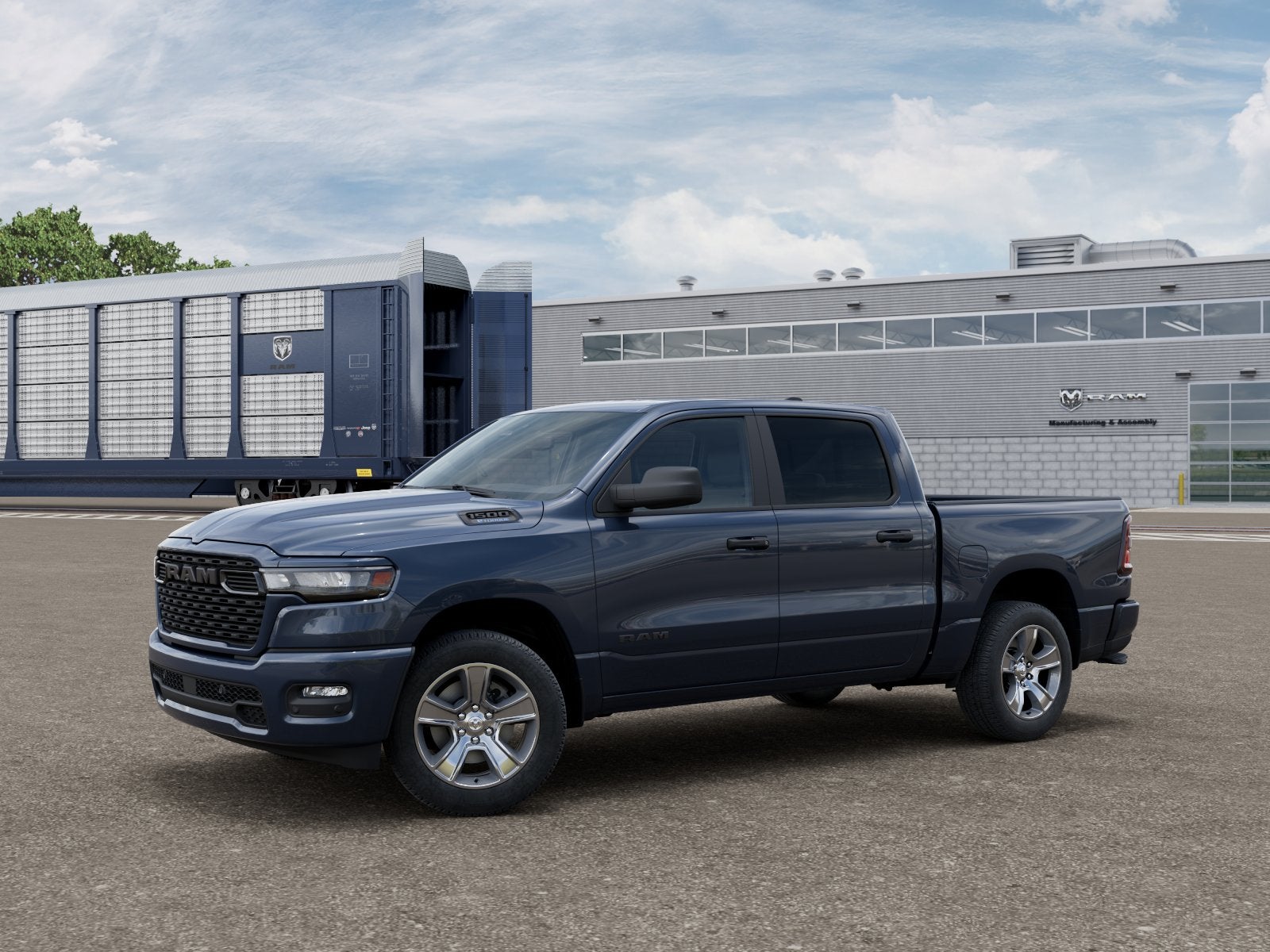 2026 RAM 1500 Express in Forged Blue Metallic Exterior Paint — front three-quarter view