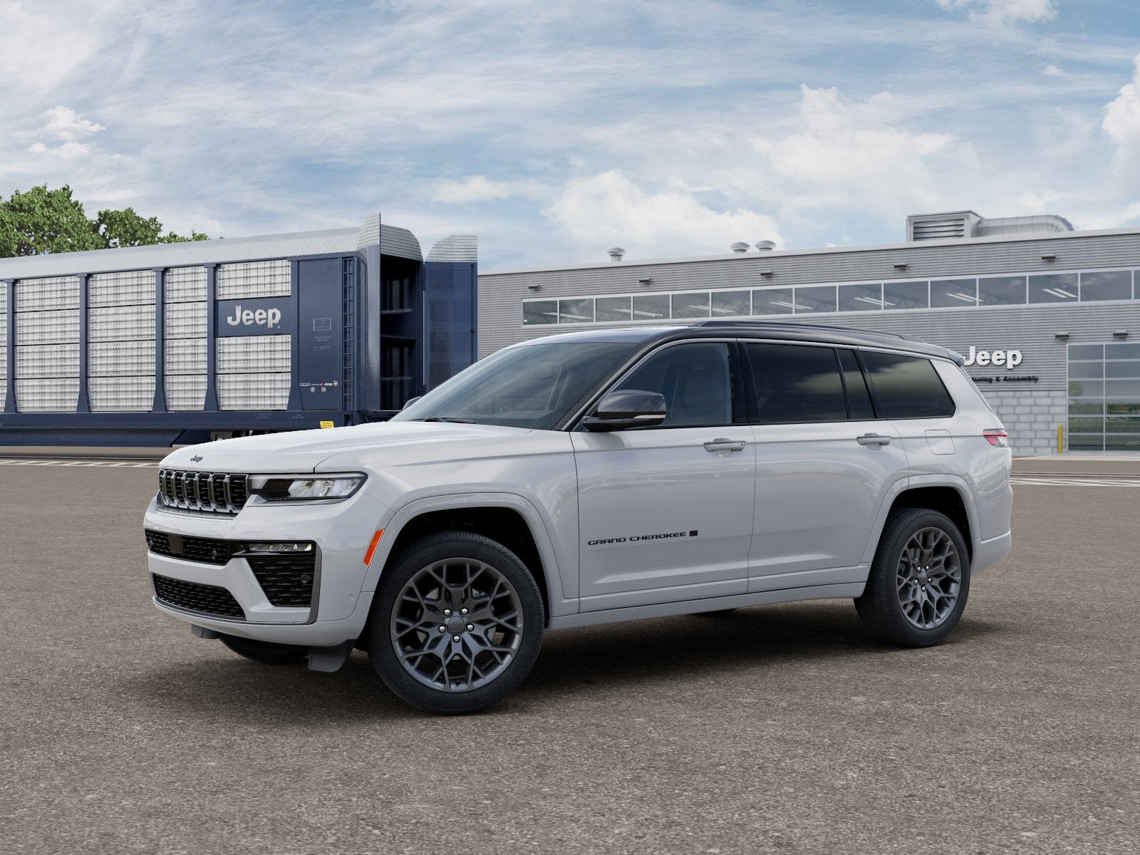 2026 Jeep Grand Cherokee GRAND CHEROKEE L SUMMIT 4X4 in Bright White Clear-Coat Exterior Paint — front three-quarter view