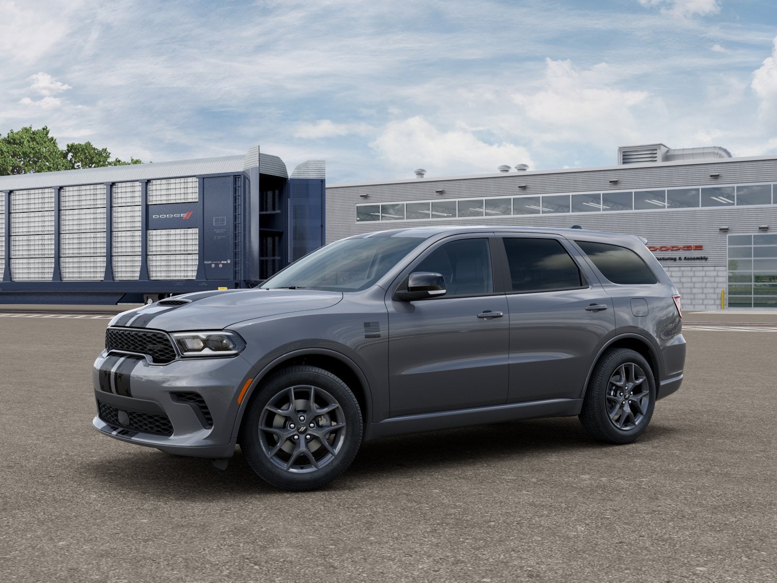 2026 Dodge Durango DURANGO GT HEMI V8 PLUS AWD AMERICA250 in Destroyer Gray Clear-Coat Exterior Paint — front three-quarter view