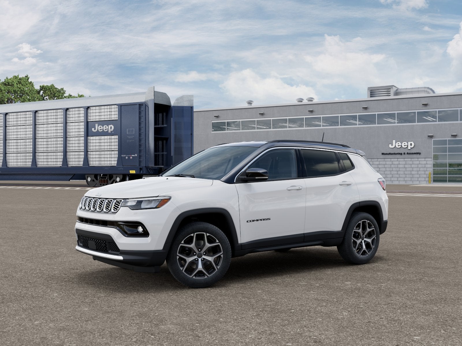 2026 Jeep Compass COMPASS LIMITED 4X4 in Bright White Clear-Coat Exterior Paint — front three-quarter view