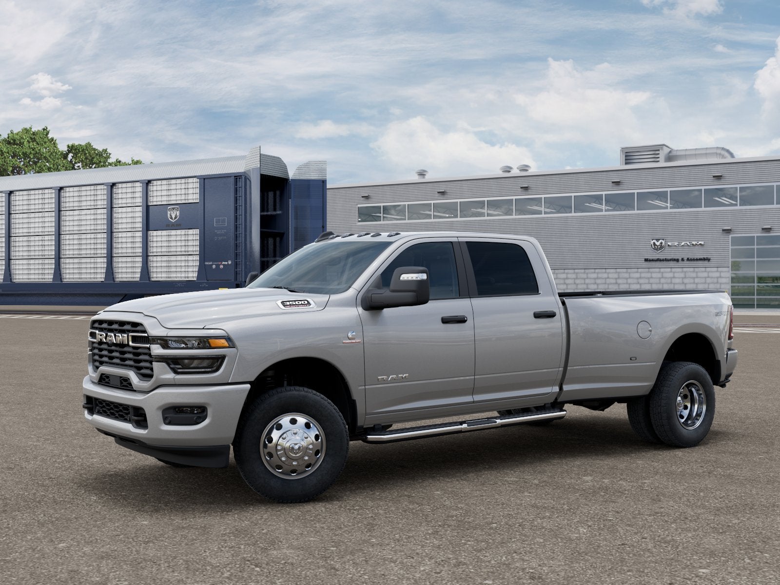 2026 RAM 3500 RAM 3500 BIG HORN CREW CAB 4X4 8' BOX in Silver-Zynith Exterior Paint — front three-quarter view