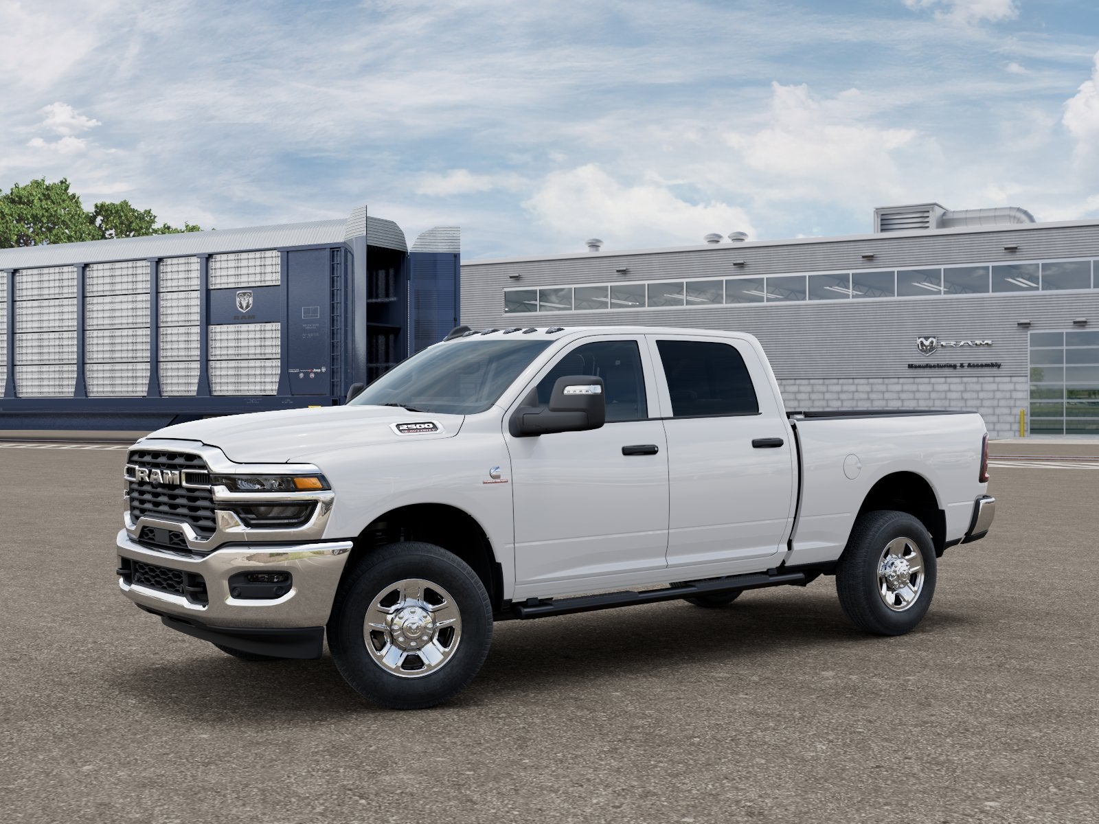 2026 RAM 2500 RAM 2500 TRADESMAN CREW CAB 4X4 6'4' BOX in Bright White Clear-Coat Exterior Paint — front three-quarter view