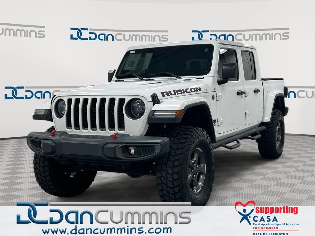 2020 Jeep Gladiator Rubicon in White — front three-quarter view