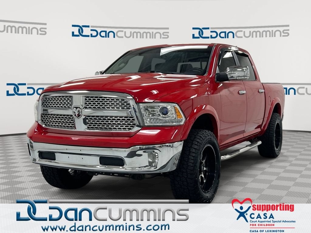 2017 RAM 1500 Laramie in Red — front three-quarter view