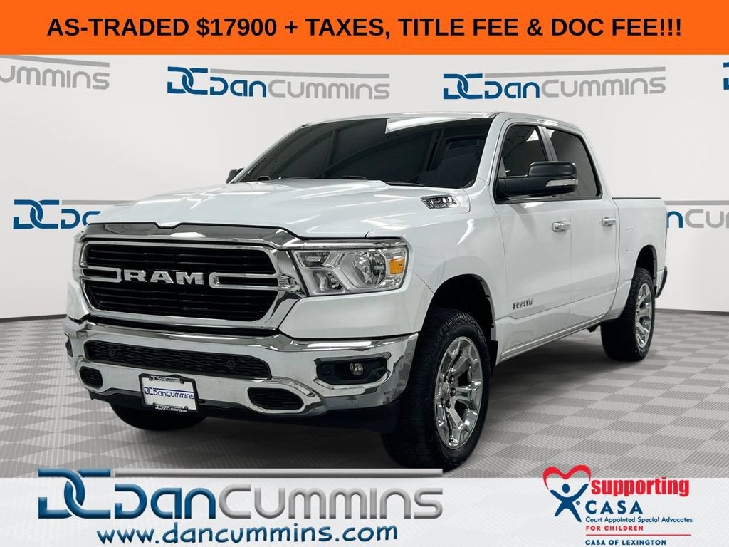 2020 RAM 1500 Big Horn in White — front three-quarter view