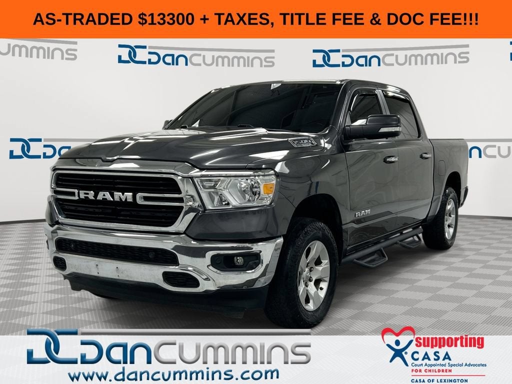 2019 RAM 1500 Big Horn/Lone Star in Gray — front three-quarter view