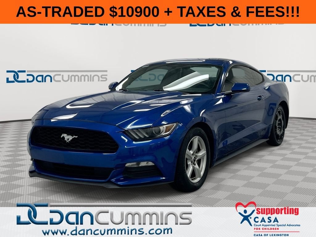 2017 Ford Mustang V6 in Blue — front three-quarter view