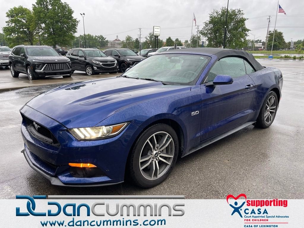 2015 Ford Mustang GT Premium in Blue — front three-quarter view