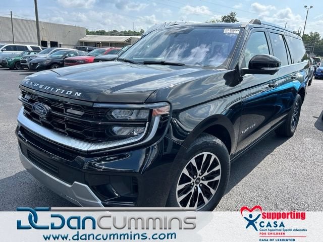 2025 Ford Expedition Max Platinum in Black — front three-quarter view