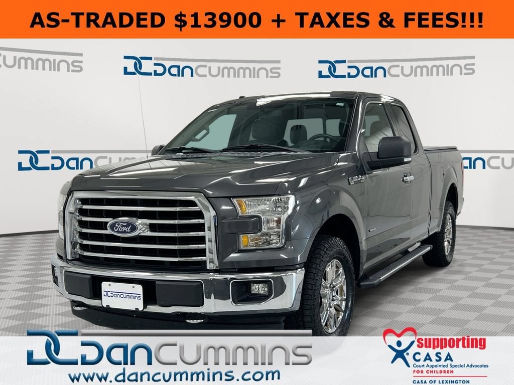 2015 Ford F-150 XLT in Grey — front three-quarter view