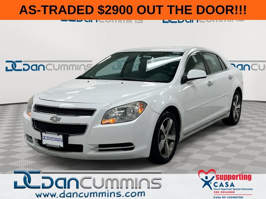 2012 Chevrolet Malibu LT w/1LT in Summit White — front three-quarter view