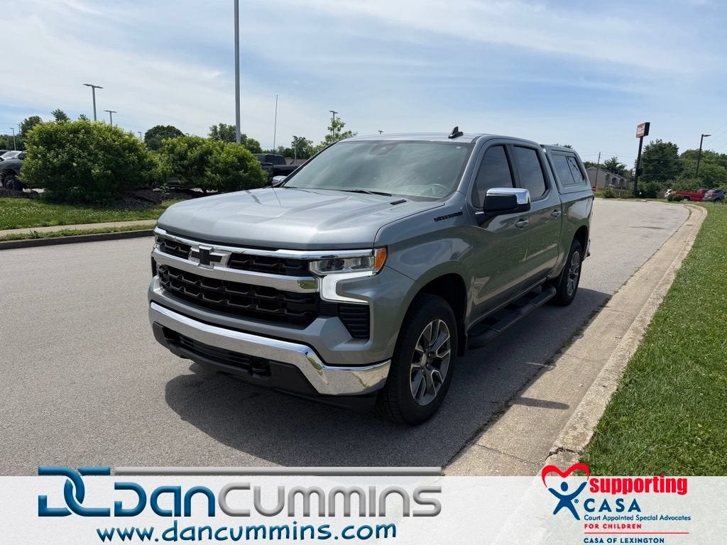 2025 Chevrolet Silverado 1500 LT (2FL) in Sterling Gray Metallic — front three-quarter view