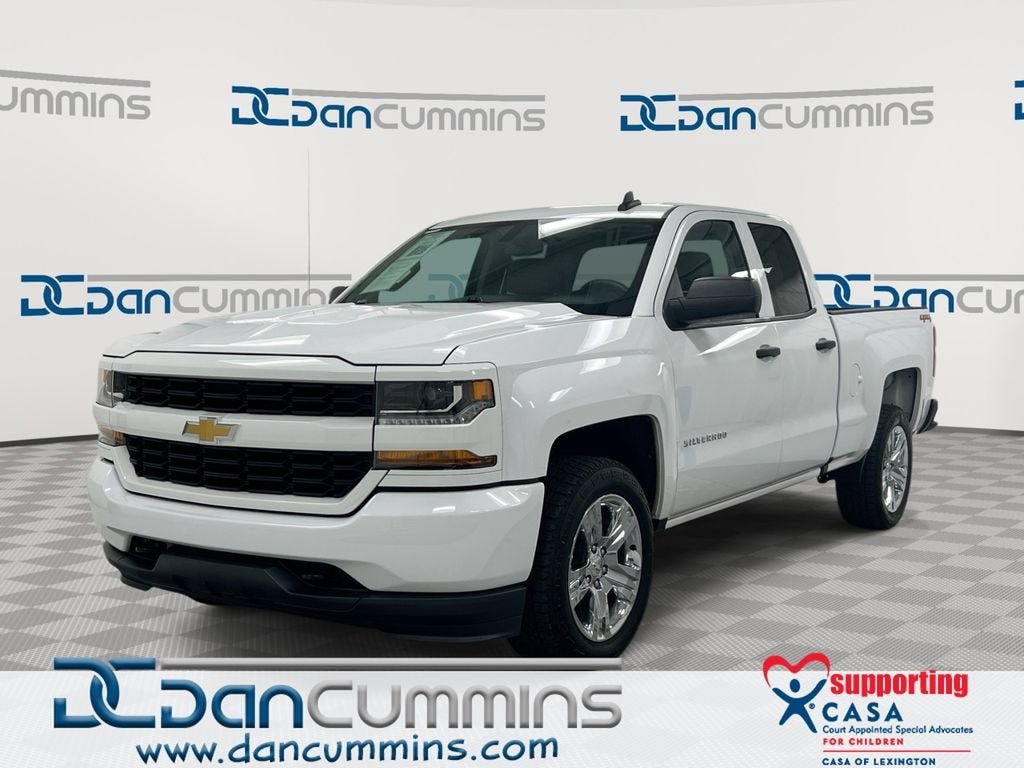 2018 Chevrolet Silverado 1500 Custom in Summit White — front three-quarter view
