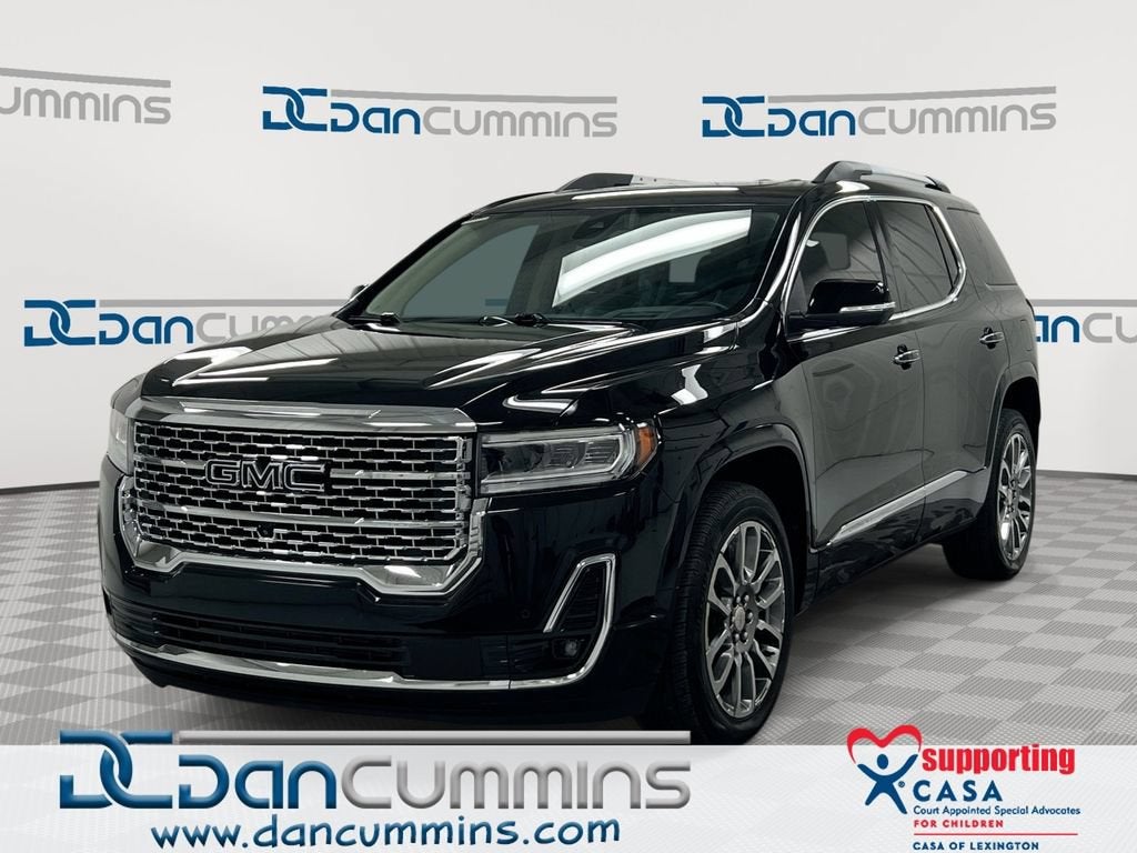 2023 GMC Acadia Denali in Ebony Twilight Metallic — front three-quarter view