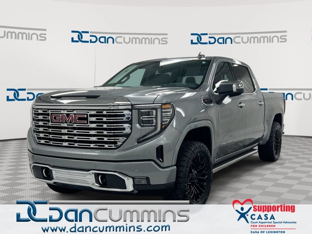 2023 GMC Sierra 1500 Denali in Sterling Metallic — front three-quarter view