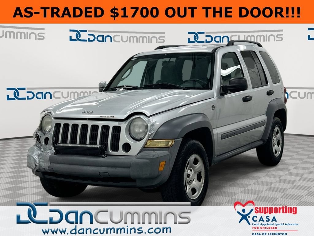 2005 Jeep Liberty Sport in Silver — front three-quarter view