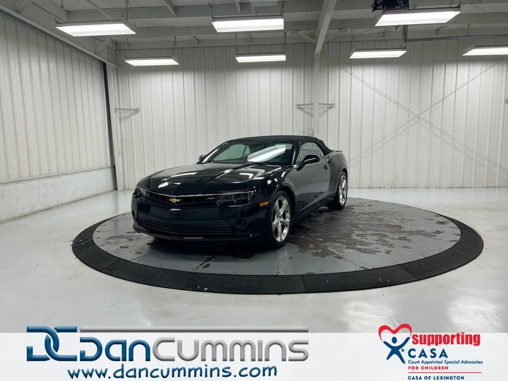 2015 Chevrolet Camaro LT in Black — front three-quarter view