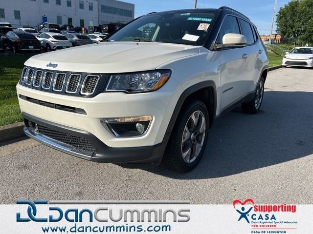 2021 Jeep Compass Limited in White — front three-quarter view