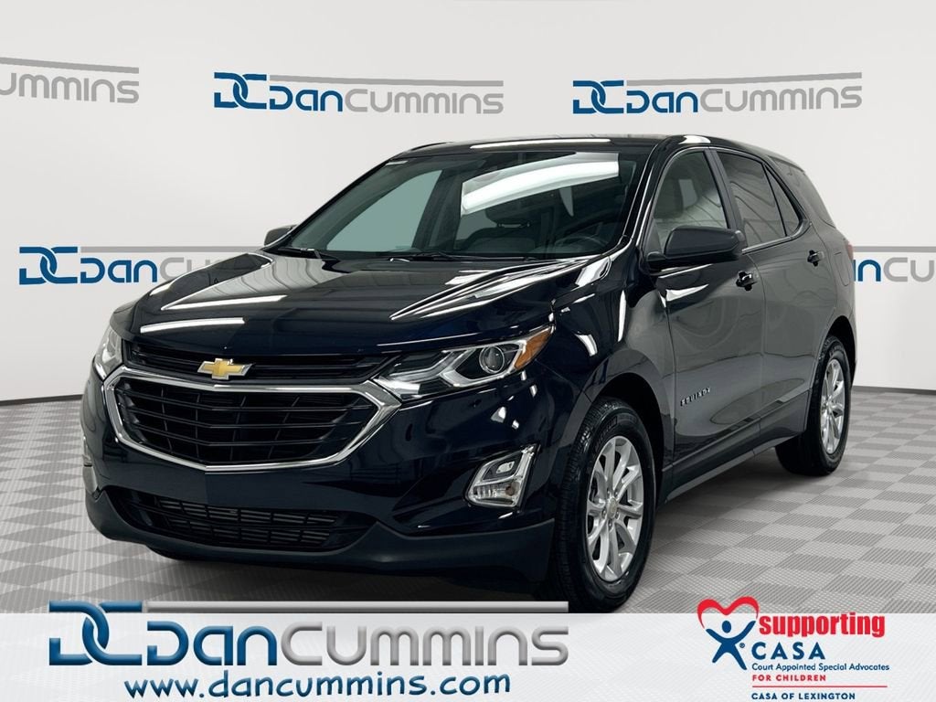 2021 Chevrolet Equinox LS in Midnight Blue Metallic — front three-quarter view
