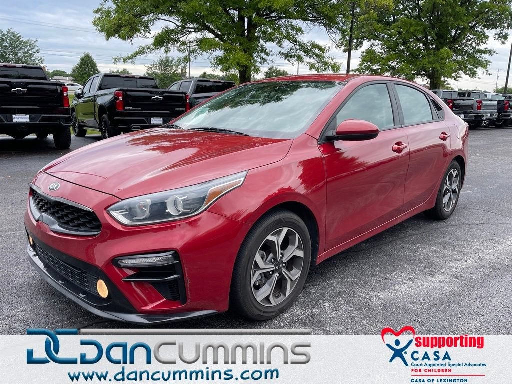 2020 Kia Forte LXS in Red — front three-quarter view