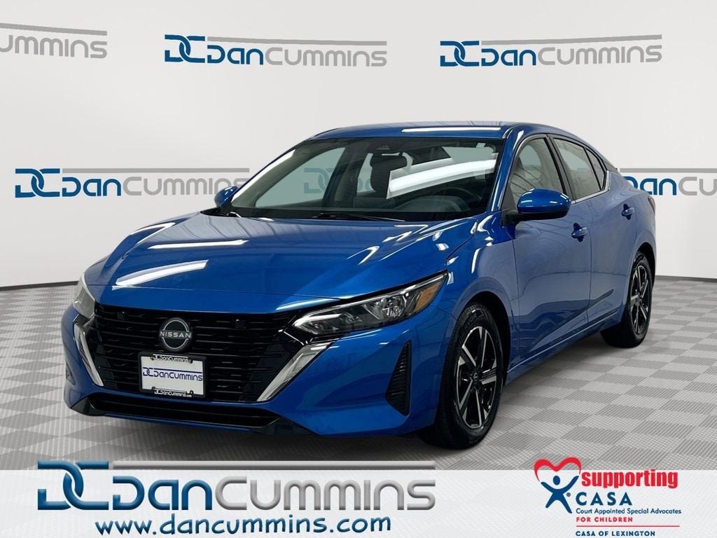 2025 Nissan Sentra SV in Blue — front three-quarter view