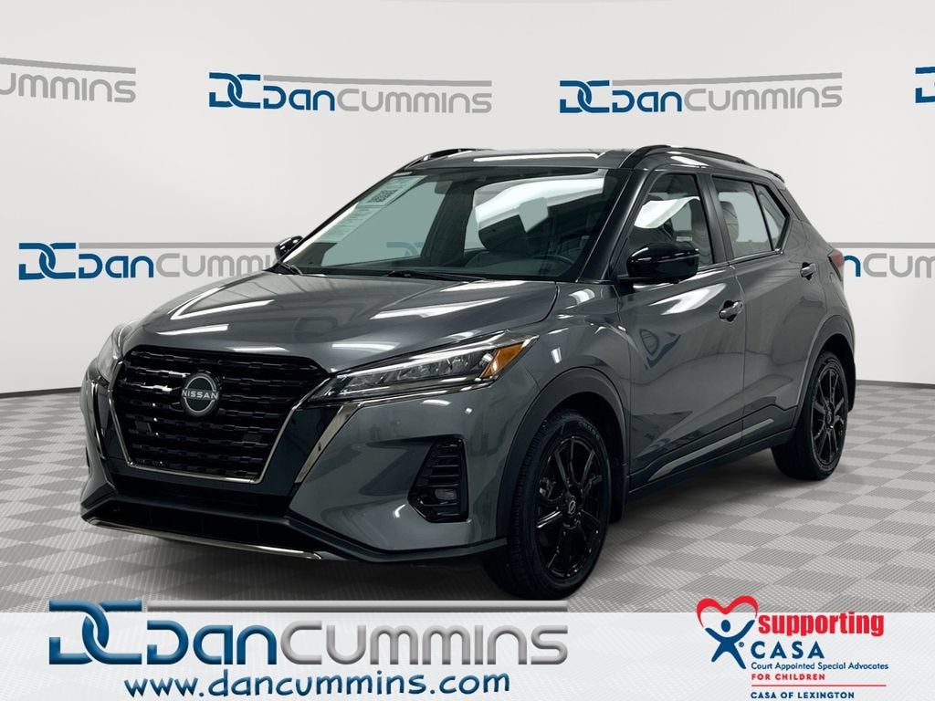 2023 Nissan Kicks SR in Gray — front three-quarter view