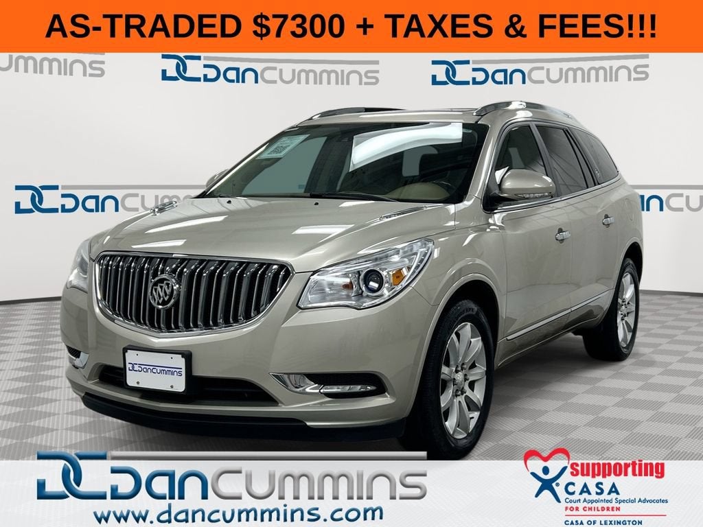 2015 Buick Enclave Premium in Champagne Silver Metallic — front three-quarter view