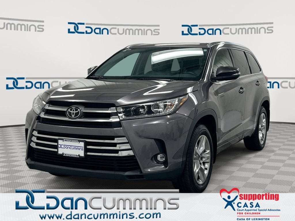 2019 Toyota Highlander Limited in Gray — front three-quarter view